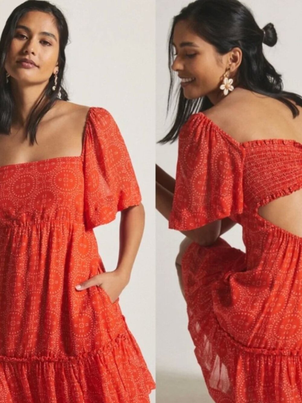 Maeve for Anthropologie Open-Back Smoked Mini Dress - Picture 2 of 5